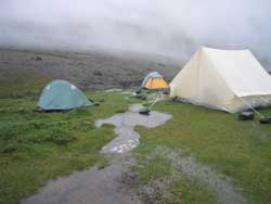 A very soggy campsite